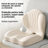 Pernă ergonomică pentru șezut cu spătar și suport lombar - 2 in 1