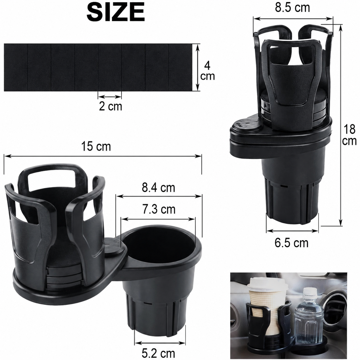 Suport Auto Multifunctional - 2 în 1 - Rotativ 360°