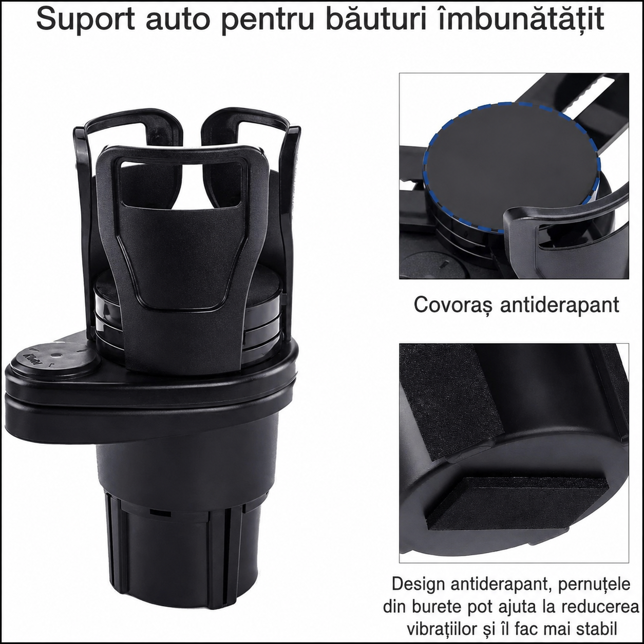 Suport Auto Multifunctional - 2 în 1 - Rotativ 360°