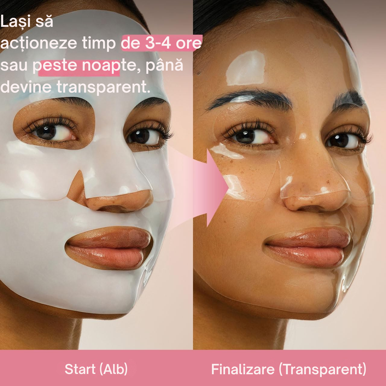 Mască K-Beauty pentru față (set de 4 măști) - Mască facială coreeană cu colagen